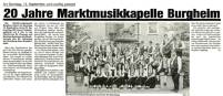 Marktmusikkapelle Burgheim - 20 Jahre